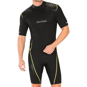 Rapido Boutique Collection Men's Equator Superior Flex Stretch Neoprene Wetsuit Shorty Scuba Snorkeling Surf Suit