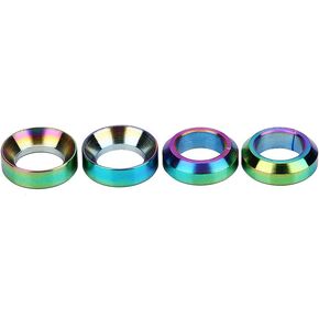 VGEBY 4pcs M6, Bicycle Brake Screw Washer M6 Concave Convex Balancer for Mountain Bike (Color : Colorful) M6 Bolt Brake Screw Washer Bolts Bicycle Brake Washer
