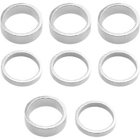 8Pcs Head Stem Spacer Replacement Head Tube Spacer Aluminum Alloy Headset Washer Bicycle Accessories Compatible with 25.4mm Front Stem Fork MTB/BMX/Mountain Bike