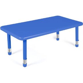 24" W x 47" L Rectangular Plastic Height Adjustable Activity Table with Large Dry Erase Table Top for Classrooms Toddler Furniture for Daycare, Daycare, Homes, Cornflower, etc (Green,1 Pcs)