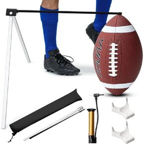 Liliful 6 Pcs Football Practice Equipment Football Kicking Tee Size 9 Footballs 2 White Football Kickoff Stand Pump Carrying Bag for Football Practice Field Goal