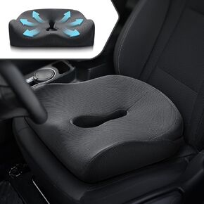 Upgraded Seat Cushion for Coccyx Sciatica Tailbone Pain Relief, Car Seat Cushion for Car & Truck Driver, for Short People, for Office Chair,Wheelchair,Plane, Car Accessorie (Non-Medical)