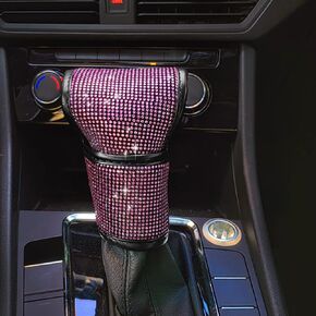 Auto Gear Shift Knob Cover Bling Car Knob Gear Stick Protector PU Leather Shift Gear Cover with Bling Interior Accessories Interior Accessories Universal for SUV Truck (Black)