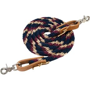 Weaver Leather Poly Roper Rein, Navy/Tan/Burgundy, 5/8 x 8'