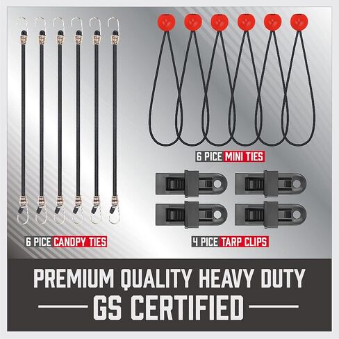 30-Piece Bungee Cords Assorted Sizes - 10" 18" 24" 32" 40" Bungee Cords with Hooks, Bungee Cords Heavy Duty Outdoor, Large Medium Small Mini Elastic Canopy Tarp Bungee Ball Ties Tarp Clips Organizer in Kuwait