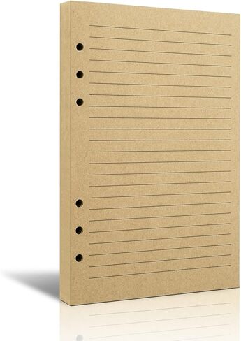 A5 Lined Vintage Refillable Paper, Retro A5 Binder Refills Paper for 6-Ring Binders Planner Traveller Journal Notebook Dairy, 8mm Ruled Filler Paper, 80 Sheets 160 Pages, Lined in Kuwait