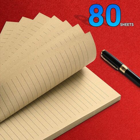 A5 Lined Vintage Refillable Paper, Retro A5 Binder Refills Paper for 6-Ring Binders Planner Traveller Journal Notebook Dairy, 8mm Ruled Filler Paper, 80 Sheets 160 Pages, Lined in Kuwait