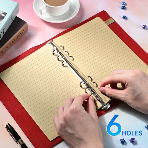 A5 Lined Vintage Refillable Paper, Retro A5 Binder Refills Paper for 6-Ring Binders Planner Traveller Journal Notebook Dairy, 8mm Ruled Filler Paper, 80 Sheets 160 Pages, Lined in Kuwait