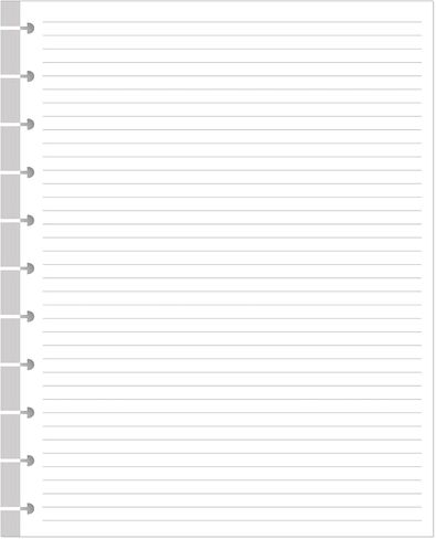 A4 TUL Discbound Lined Refill Paper, 11 Disc Hole Punched Ruled Filler Paper, 100Sheets / 200Pages Loose-Leaf Paper, 100gsm White Paper, 8.5'' x 11'' in Kuwait