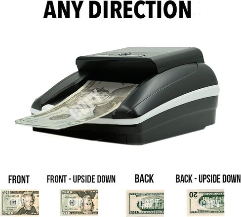 K605 Counterfeit Bill Detector for US Dollars, Automatic 4 Ways Feeding, Checks for UV(Ultraviolet), MG(Magnetic), IR(Infrared), Paper Quality and Size, Verifies Currency Denomination in Saudi Arabia