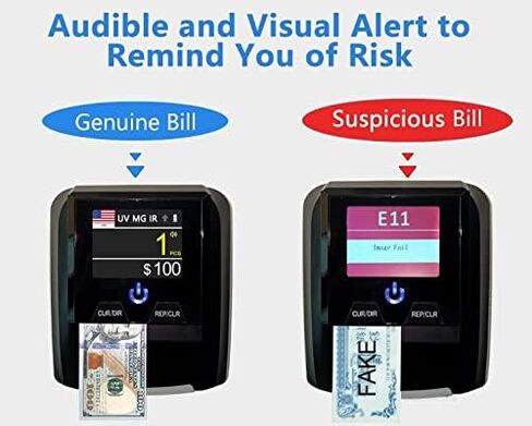 K605 Counterfeit Bill Detector for US Dollars, Automatic 4 Ways Feeding, Checks for UV(Ultraviolet), MG(Magnetic), IR(Infrared), Paper Quality and Size, Verifies Currency Denomination in Saudi Arabia