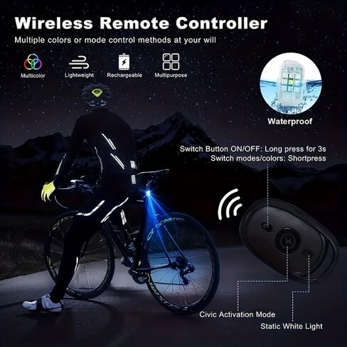 Hiseanllo 4 Pcs Wireless Strobe Lights with Remote Control, 7 Colors USB Rechargeable High Brightness Flashing Lights Anti-Collision Lights for Car Motorcycle Bike Aircraft Truck in Saudi Arabia