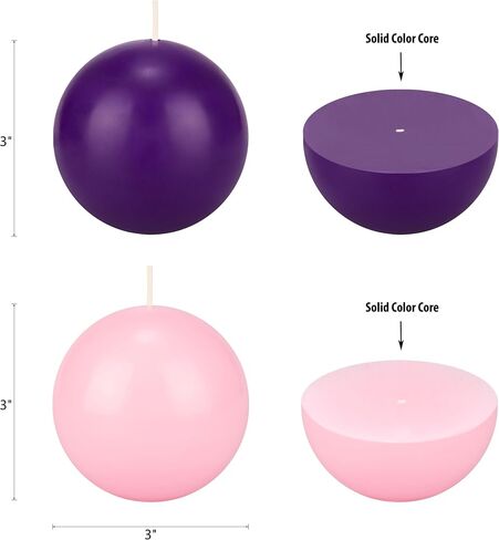 Mega Candles 4 pcs Unscented Christmas Advent Round Ball Candle, Hand Poured Premium Wax Candles 3 Inch Diameter, Holidays, Church, Decorations, Devotional, Celebration, Party & More in Saudi Arabia