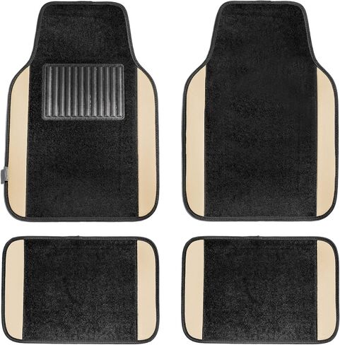 FH Group Car Floor Mats - Carpet Floor Mats for Cars, Universal Fit Automotive Floor Mats, All Purpose Car Floor Mats, Carpet Protector Mat for Most Sedan, SUV, Truck Floor Mats Beige in Saudi Arabia