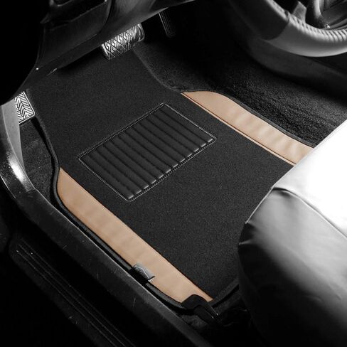 FH Group Car Floor Mats - Carpet Floor Mats for Cars, Universal Fit Automotive Floor Mats, All Purpose Car Floor Mats, Carpet Protector Mat for Most Sedan, SUV, Truck Floor Mats Beige in Saudi Arabia