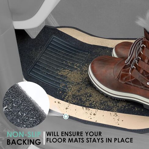 FH Group Car Floor Mats - Carpet Floor Mats for Cars, Universal Fit Automotive Floor Mats, All Purpose Car Floor Mats, Carpet Protector Mat for Most Sedan, SUV, Truck Floor Mats Beige in Saudi Arabia