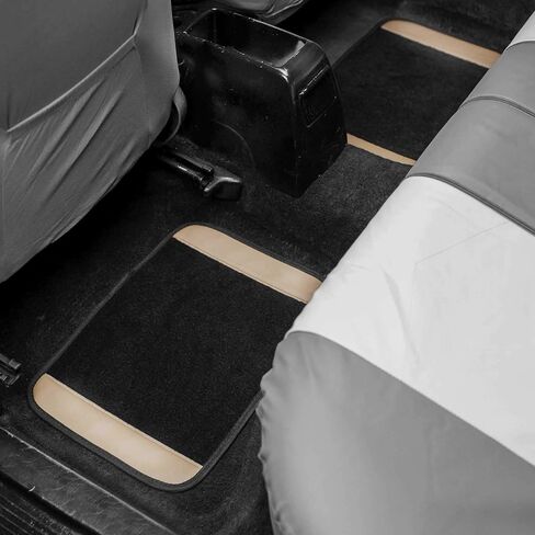 FH Group Car Floor Mats - Carpet Floor Mats for Cars, Universal Fit Automotive Floor Mats, All Purpose Car Floor Mats, Carpet Protector Mat for Most Sedan, SUV, Truck Floor Mats Beige in Saudi Arabia