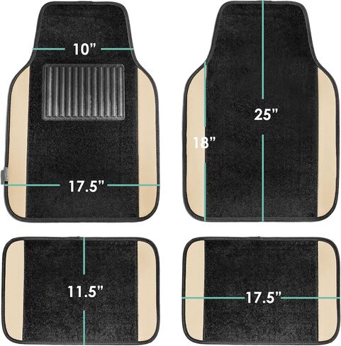 FH Group Car Floor Mats - Carpet Floor Mats for Cars, Universal Fit Automotive Floor Mats, All Purpose Car Floor Mats, Carpet Protector Mat for Most Sedan, SUV, Truck Floor Mats Beige in Saudi Arabia