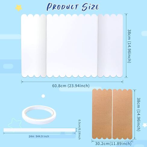 4 قطع من لوحة الملصقات ثلاثية الطي، لوحة عرض ثلاثية الطي للمدرسة، مشروع ممتع، لوحة ملصقات بيضاء قابلة للطي مع 80 قطعة من عناوين مشروع المعرض العلمي (24 × 15 بوصة) in Kuwait