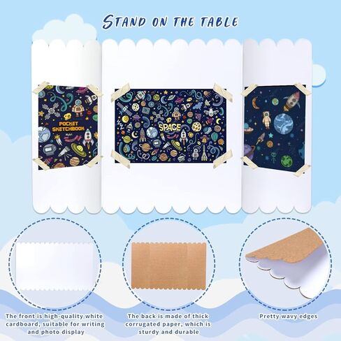 4 قطع من لوحة الملصقات ثلاثية الطي، لوحة عرض ثلاثية الطي للمدرسة، مشروع ممتع، لوحة ملصقات بيضاء قابلة للطي مع 80 قطعة من عناوين مشروع المعرض العلمي (24 × 15 بوصة) in Kuwait