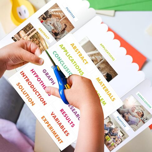 4 قطع من لوحة الملصقات ثلاثية الطي، لوحة عرض ثلاثية الطي للمدرسة، مشروع ممتع، لوحة ملصقات بيضاء قابلة للطي مع 80 قطعة من عناوين مشروع المعرض العلمي (24 × 15 بوصة) in Kuwait