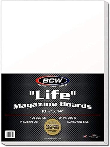 لوحات دعم مجلة BCW Life (10 7/8 × 14 بوصة) - عبوة واحدة (إجمالي 100) | 24 نقطة من كبريتات مبيضة صلبة، صفائح حماية مطلية بكربونات الكالسيوم | مثالية لحماية مجلة الحياة in Saudi Arabia