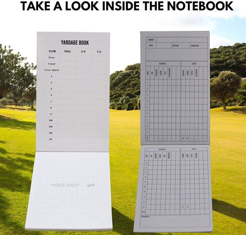 (2 Pack) Waterproof Golf Yardage Book with Golf scorecard Book 30 Rounds per Golf Notepad Golf Journal, Golf Log Book, Golf Notebook, Golf Yardage Book Cover Golf Score Book Golf Notebook Back Pocket in Kuwait