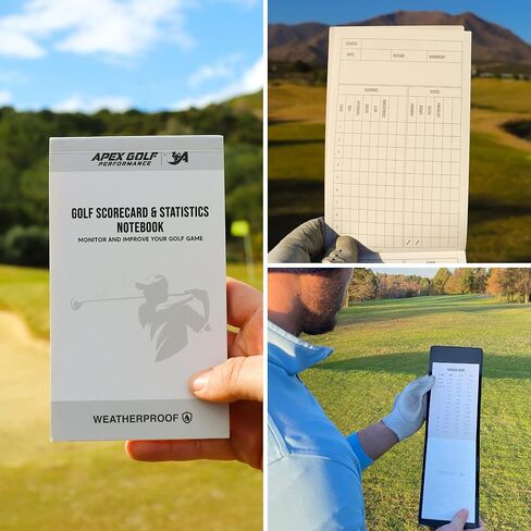(2 Pack) Waterproof Golf Yardage Book with Golf scorecard Book 30 Rounds per Golf Notepad Golf Journal, Golf Log Book, Golf Notebook, Golf Yardage Book Cover Golf Score Book Golf Notebook Back Pocket in Kuwait