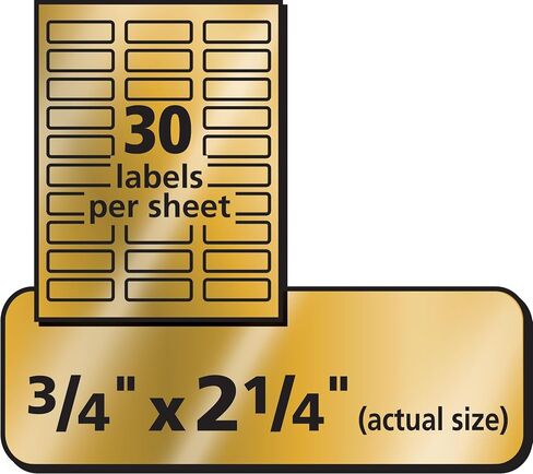 Avery Printable Return Address Labels, 0.75" x 2.25", Gold Foil, 300 Blank Mailing Labels (08987) in Saudi Arabia