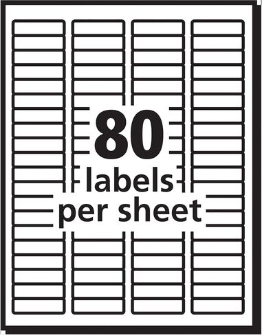 Avery Printable Return Address Labels with Sure Feed, 0.5" x 1.75", Matte Clear, 2,000 Blank Mailing Labels (05667) in Kuwait