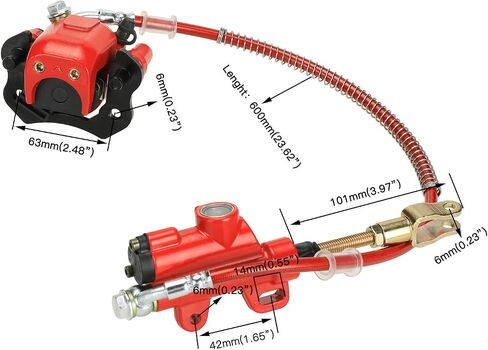 FVRITO مجموعة فرامل أسطوانة رئيسية لفرامل القدم الخلفية لـ 50cc 70cc 90cc 110cc 125cc Taotao 125D Boulder B1 Coolster 3050HD 3050C Ya Moto Vitacci kazuma SunL ​​RPS Icebear Chinese ATV Quad 4 Wheeler in Saudi Arabia