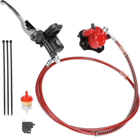 مجموعة فرجار أسطوانة الفرامل الرئيسية الهيدروليكية اليسرى من FVRITO لـ 50cc 70cc 90cc 110cc 125cc Taotao Coolster Vitacci Peace SunL ​​RPS Roketa Kazuma Jetmo BMS Baja NST Icebear Chinese ATV Quad 4 Wheeler in Saudi Arabia