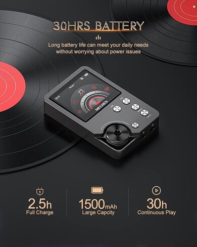 مشغل MP3، مشغل موسيقى رقمي HiFi محمول عالي الدقة بدون فقدان DSD من MECHEN مع بطاقة ذاكرة 64 جيجابايت، يدعم ما يصل إلى 256 جيجابايت in Saudi Arabia