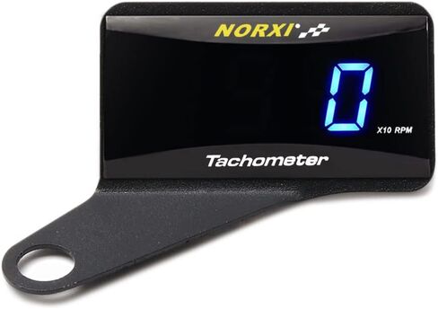 Universal Digital Tachometer RPM Meter Motorcycle Tachometer Car Gauge Waterproof Electronic Tachometer (Blue with Left Bracket) in Saudi Arabia