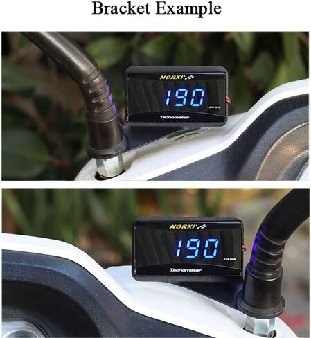 Universal Digital Tachometer RPM Meter Motorcycle Tachometer Car Gauge Waterproof Electronic Tachometer (Blue with Left Bracket) in Saudi Arabia