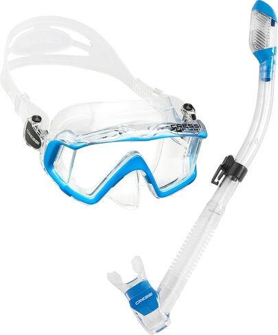 Cressi Panoramic Wide View Mask & Dry Snorkel for Snorkeling, Scuba Diving. Pano 3 + Supernova Dry: Designed in Italy in Saudi Arabia
