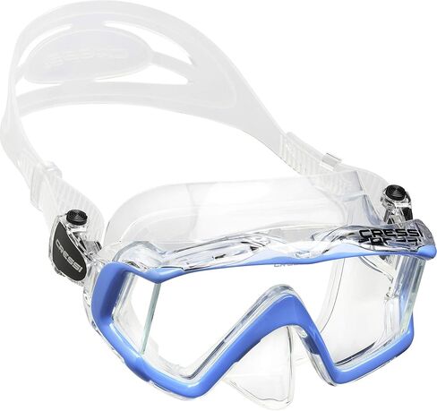 Cressi Panoramic Wide View Mask & Dry Snorkel for Snorkeling, Scuba Diving. Pano 3 + Supernova Dry: Designed in Italy in Saudi Arabia
