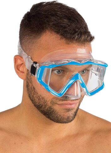 Cressi Panoramic Wide View Mask & Dry Snorkel for Snorkeling, Scuba Diving. Pano 3 + Supernova Dry: Designed in Italy in Saudi Arabia