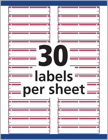 Avery TrueBlock File Folder Labels, 2/3" x 3-7/16", 1,500 Printable Labels, White/Red, Permanent (5066) in Saudi Arabia
