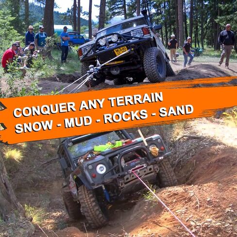 YUUCOO Snatch Block، 50,000 رطل (25T) الحد الأدنى من قوة الكسر، 25,000 رطل (12.5T) حد حمل العمل، للحبال الاصطناعية وخطوط ونش الكابلات الفولاذية، للجرار والشاحنات وATV وUTV in Kuwait