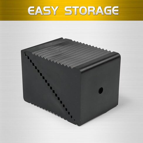 حواجز العجلات مع الحبال، إسفين عجلة مطاطي عالي التحمل للسيارة، مقطورة سفر، RV - 4.8 بوصة × 3 بوصة × 3 بوصة - عبوتان، أسود in Kuwait