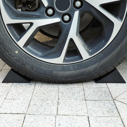 حواجز العجلات مع الحبال، إسفين عجلة مطاطي عالي التحمل للسيارة، مقطورة سفر، RV - 4.8 بوصة × 3 بوصة × 3 بوصة - عبوتان، أسود in Kuwait