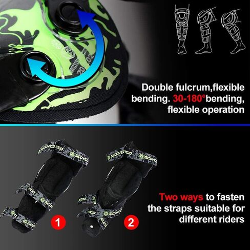 واقيات الركبة للسباق من Scoyco، PP PE لتجنب الاصطدامات الصلبة وقابلة للتدوير لدراجات Moto/ATV/BMX K12 (أسود) in Kuwait