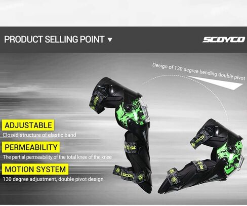 واقيات الركبة للسباق من Scoyco، PP PE لتجنب الاصطدامات الصلبة وقابلة للتدوير لدراجات Moto/ATV/BMX K12 (أسود) in Kuwait