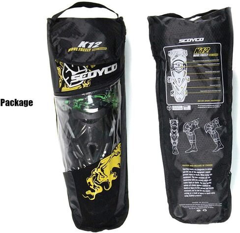 واقيات الركبة للسباق من Scoyco، PP PE لتجنب الاصطدامات الصلبة وقابلة للتدوير لدراجات Moto/ATV/BMX K12 (أسود) in Kuwait