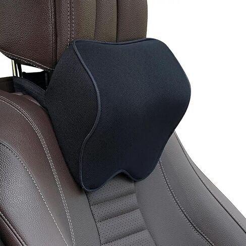 Crofy 2 Pack Car Neck Pillow, Softness Car Headrest Pillow for Driving with Adjustable Strap, 100% Memory Foam and Breathable Removable Cover, Comfortable Ergonomic Design (Beige) in Kuwait