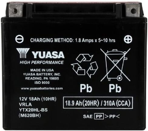 Yuasa YUAM620BH YTX20HL-BS بطارية AGM من سلسلة H خالية من الصيانة مع حزمة حمض in Saudi Arabia
