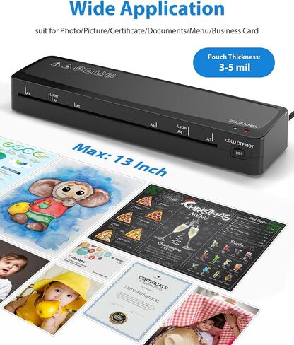 Laminator Machine, Sweleke A3 Laminating Machine with 10 Laminating Sheets, 11x 17 Thermal Lamination Machine for Home, 13 Inch Laminator Machine Hot and Cold for School Office Use in Saudi Arabia