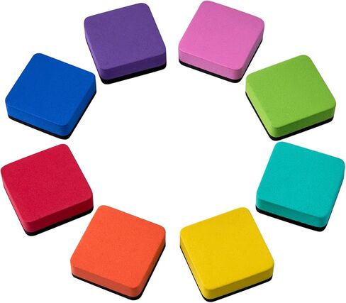 Magnetic Whiteboard Dry Erasers Chalkboard Cleansers for Kids and Classroom Teacher Supplies, Home and Office (8 Pack-Blue) in Kuwait