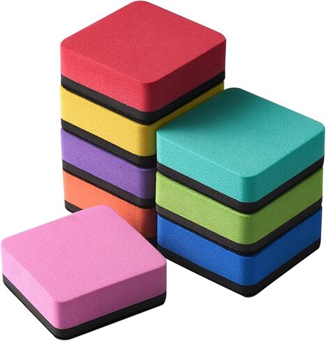 Magnetic Whiteboard Dry Erasers Chalkboard Cleansers for Kids and Classroom Teacher Supplies, Home and Office (8 Pack-Blue) in Kuwait